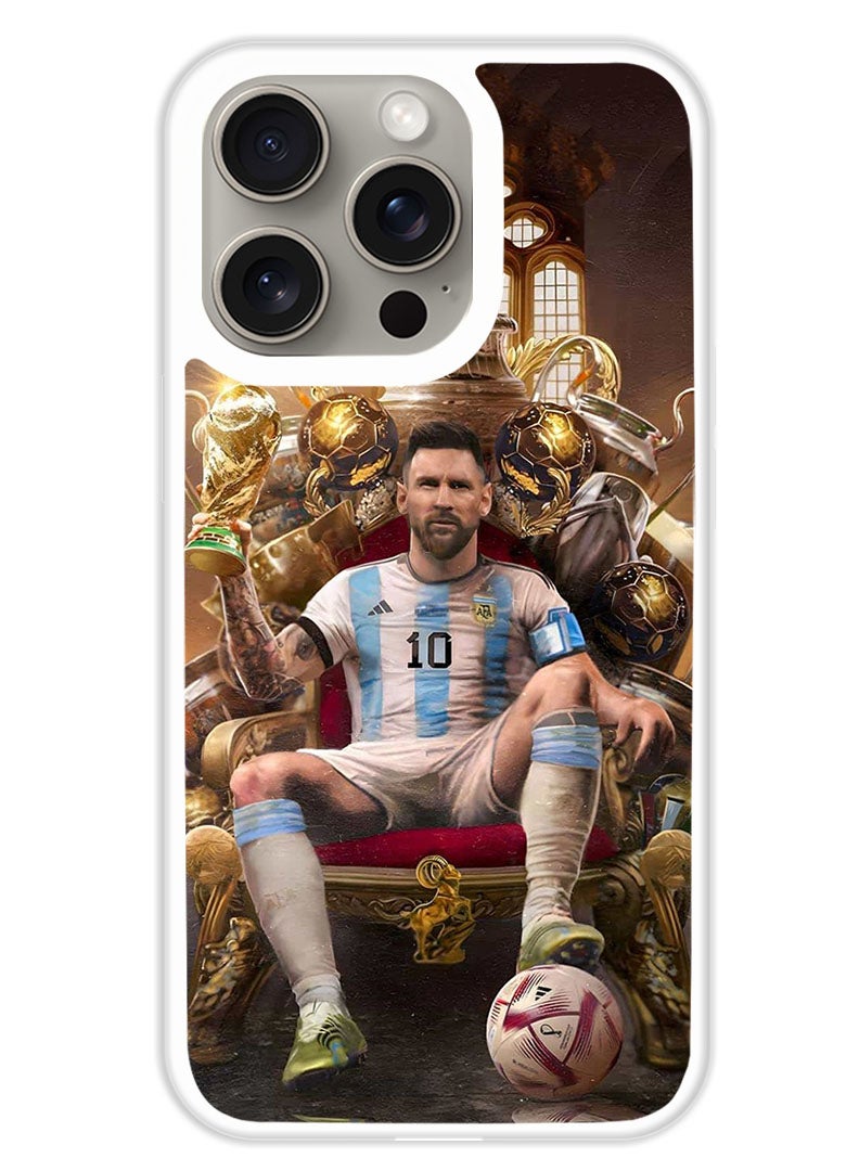 Theodor Protective Case Cover For APPLE IPHONE 15 Pro Messi 2 (White Bumper) - Image 1