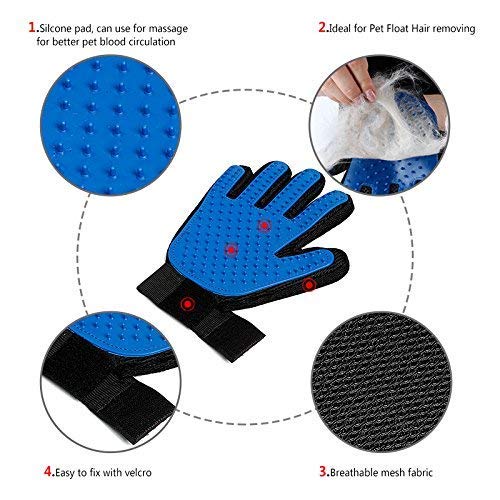 Birud® Pet Grooming Glove with Long and Short Fur for Dog and Cat- Pet Grooming Glove - Gentle Deshedding Brush Glove - Efficient Pet Hair Remover Mitt - Image 3
