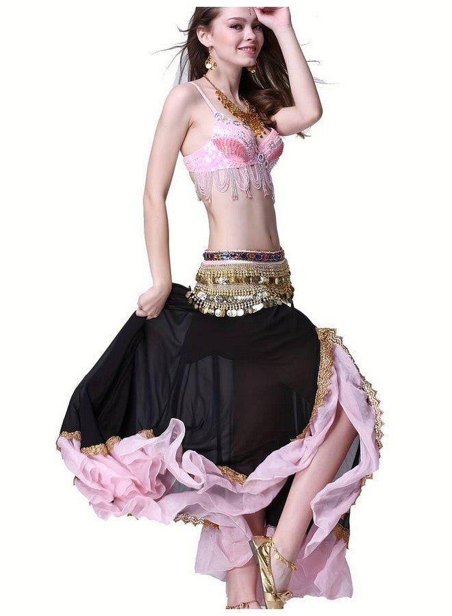 FancyDressWale Belly dance Hip Scarf Waist Belt with Gold Coins for Women and Girls (Light Pink Premium) - Image 5