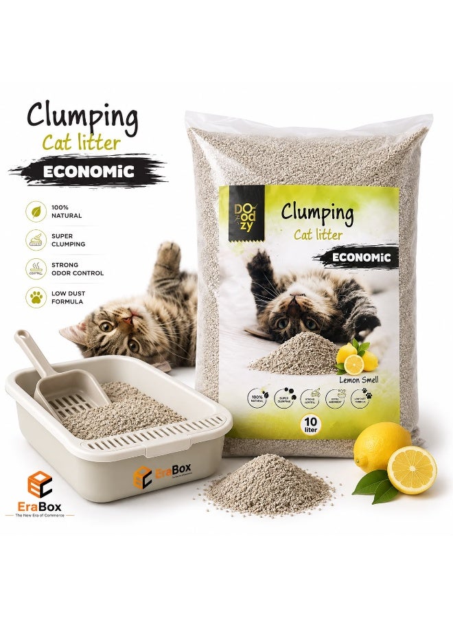 EraBox Clumping Cat Litter, Lemon Scent, 10 Liter, Economic Formula - Image 2