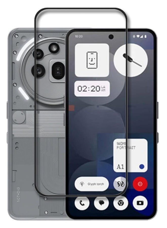 DUSALA Nothing Phone 3a Pro Screen Protector Full Glue Bubble Free Anti-Scratch Anti-Fingerprint 9H Hardness 3D Curved Edge Tempered Glass Screen Protector for Nothing Phone 3a Pro 5D Black Glass - Image 1