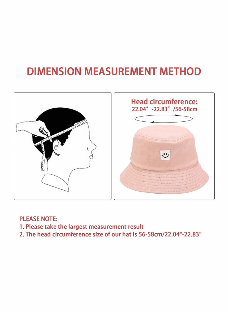 Y&D - Bucket Hat Summer Travel Cap Beach Sun Smile Visor for Women Men Teens (Smiling Face) - Image 1