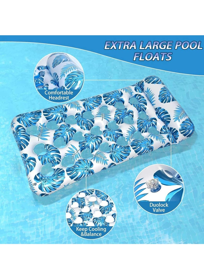 Inflatable Pool Float Lounge Adult Pool Floating Raft Floating Pool Lounger Sun Tanning Floats Cool Water Floaty for Swimming Pool Lake Float Beach Pool Party Toys