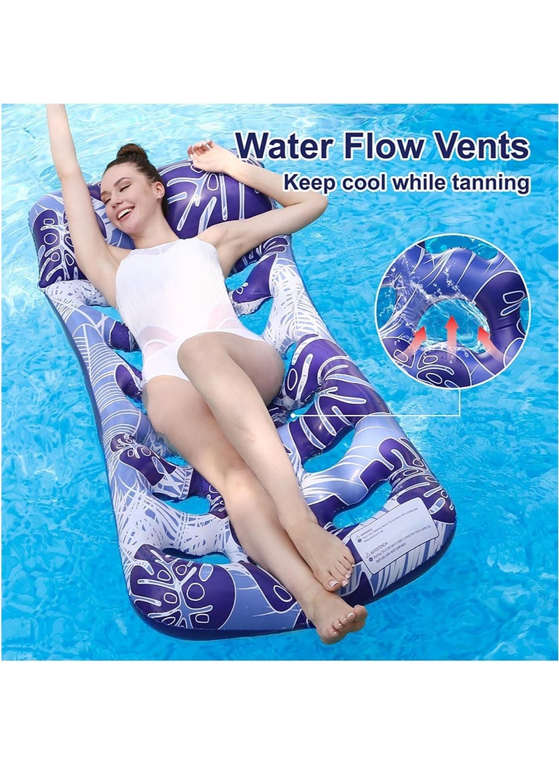 VUCATIN 180x80cm Inflatable Pool Float for Adults Eco-Friendly Ventilated Breathable Floating Beds Portable Water Lounger Beach Lake Pool Party Family Use Supports 150kg Weight (Blue) - Image 4