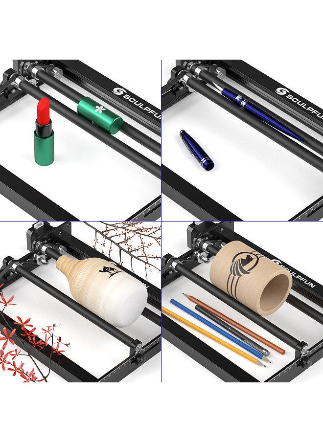 SCULPFUN Laser Rotary Roller Laser Engraver Y-axis Rotary Roller 360° Rotating for  6-150mm Different Engraving Diameter for Laser Engraving Cylindrical Objects Cans  - Image 5