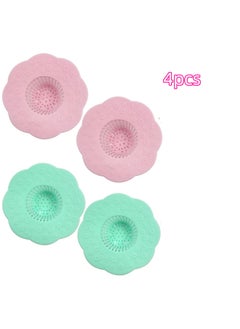 4Pcs Drain Protector Silicone Flower Shape Drain Strainer  Reusable Sewer Anti-Clogging Sink Filter