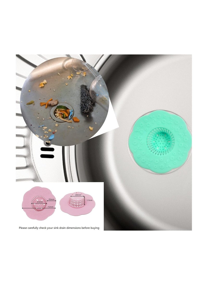 Generic - 4Pcs Drain Protector Silicone Flower Shape Drain Strainer  Reusable Sewer Anti-Clogging Sink Filter - Image 1