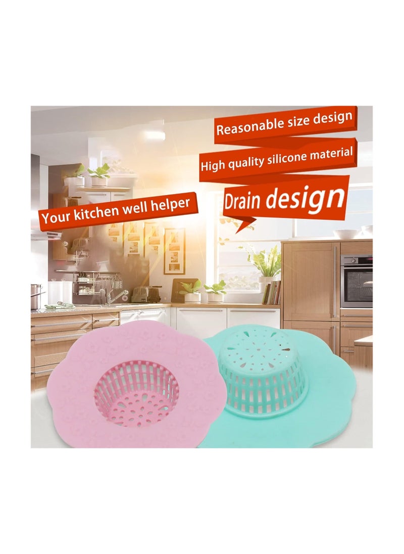 Generic - 4Pcs Drain Protector Silicone Flower Shape Drain Strainer  Reusable Sewer Anti-Clogging Sink Filter - Image 1