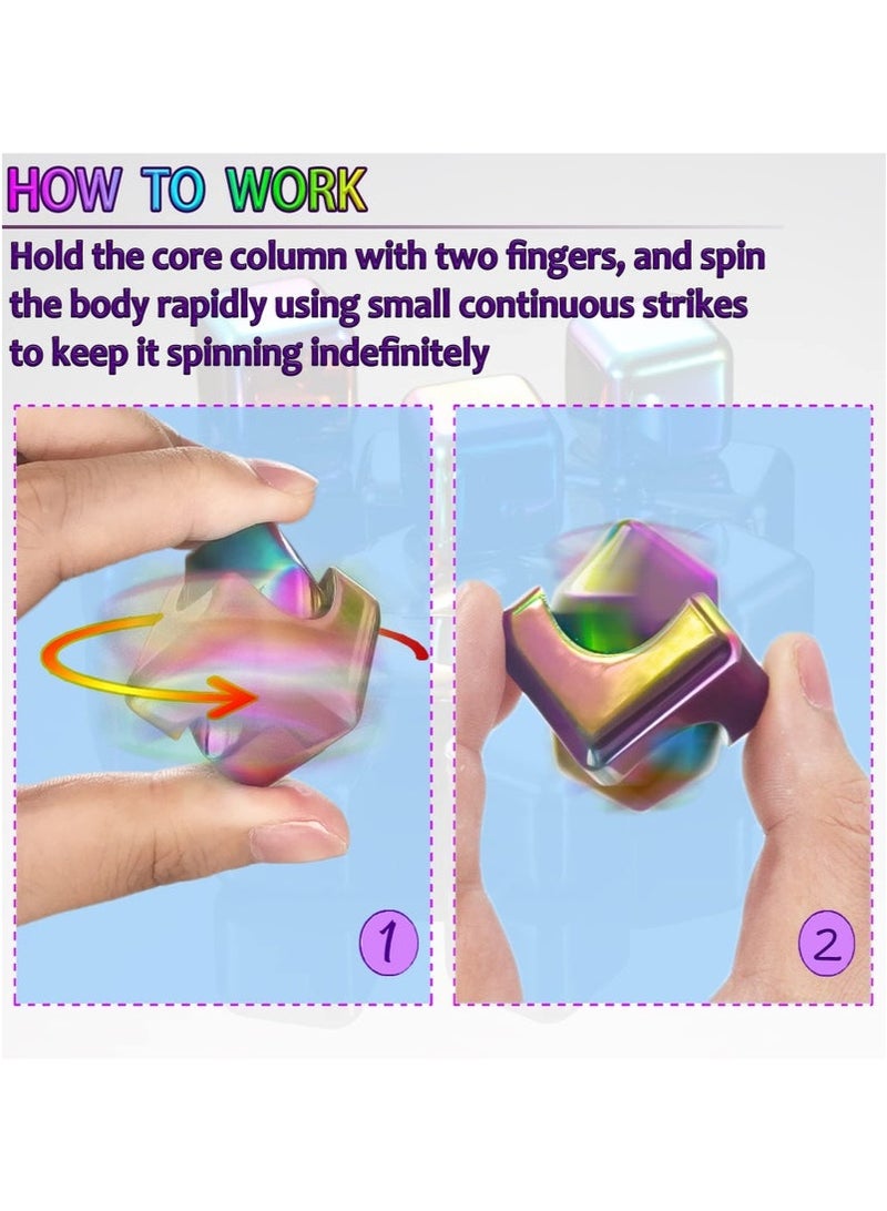 Bukela Fidget Spinner Toys Cube, Metal Cool Desk Gadgets Office Toys, Small Anxiety Figette Sensory Toy, Fingears Figet Stress Gift for Kids and Adults - Image 3