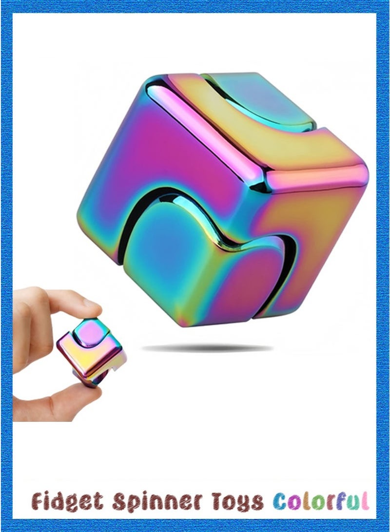 Bukela Fidget Spinner Toys Cube, Metal Cool Desk Gadgets Office Toys, Small Anxiety Figette Sensory Toy, Fingears Figet Stress Gift for Kids and Adults - Image 1