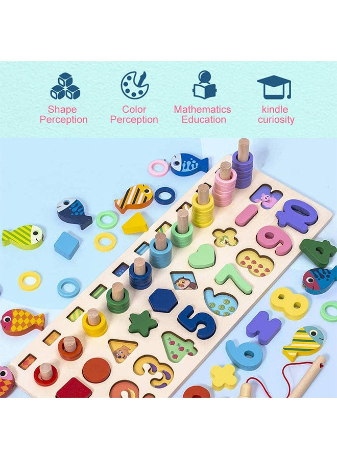 Wooden Number Puzzle for Toddlers, Match Board Math Game Early Learning Toys Color Shape Sorting Number Counting Preschool Education Best Gift for 3-6 years Old Boy and Girl - Image 4