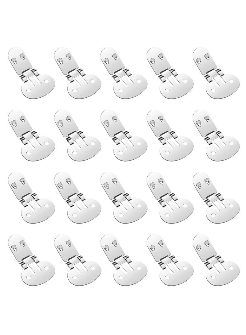 SYOSI 20 PCS Stainless Steel Shoe Clips Stainless Steel Flat Blank Shoe Clips stainless steel trim metal decor shoe clip for DIY Craft Findings Accessories High Quality Steel 32 x 20mm - Image 1