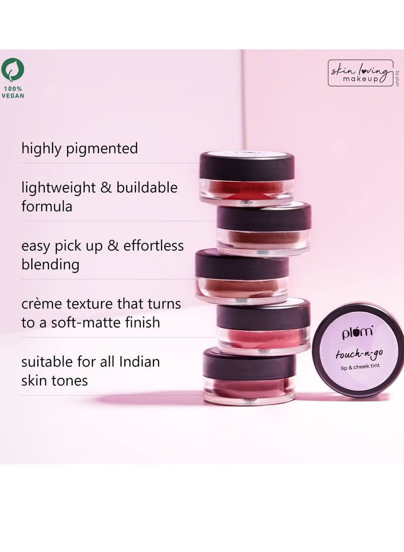 Plum Touch Lip Cheek Tint Highly Pigmented Effortless Blending 130 Coral Red