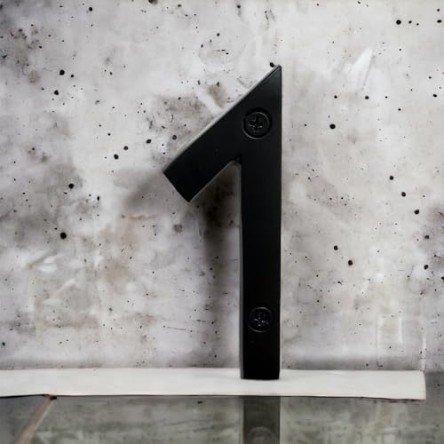 NACH Floating House Numbers, 4 inch Aluminum Black House Numbers for Outside - Number 1, Door Numbers with Mounting Hardware - Image 2