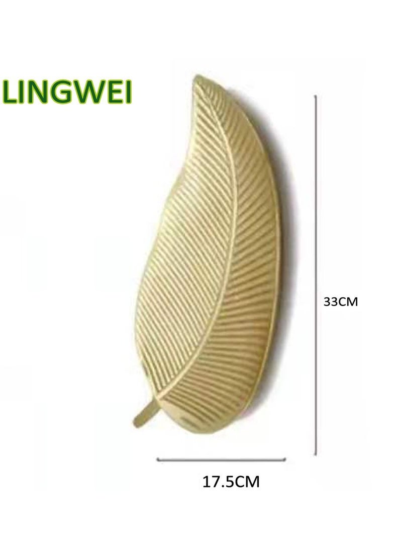 LINGWEI Wooden Leaf Shaped Decorative Trays Wood Serving Tray - Image 2