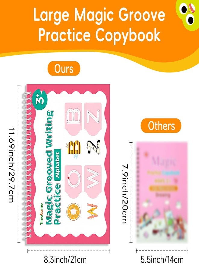 Timetome Large Magic Grooved Writing Practice for Kids 3-5, Grooved Writing Books Ages 6-8, Magic Book Handwriting Practice for Kids 5-7, Preschool Workbook Tracing Books for Boys & Girls - Image 4