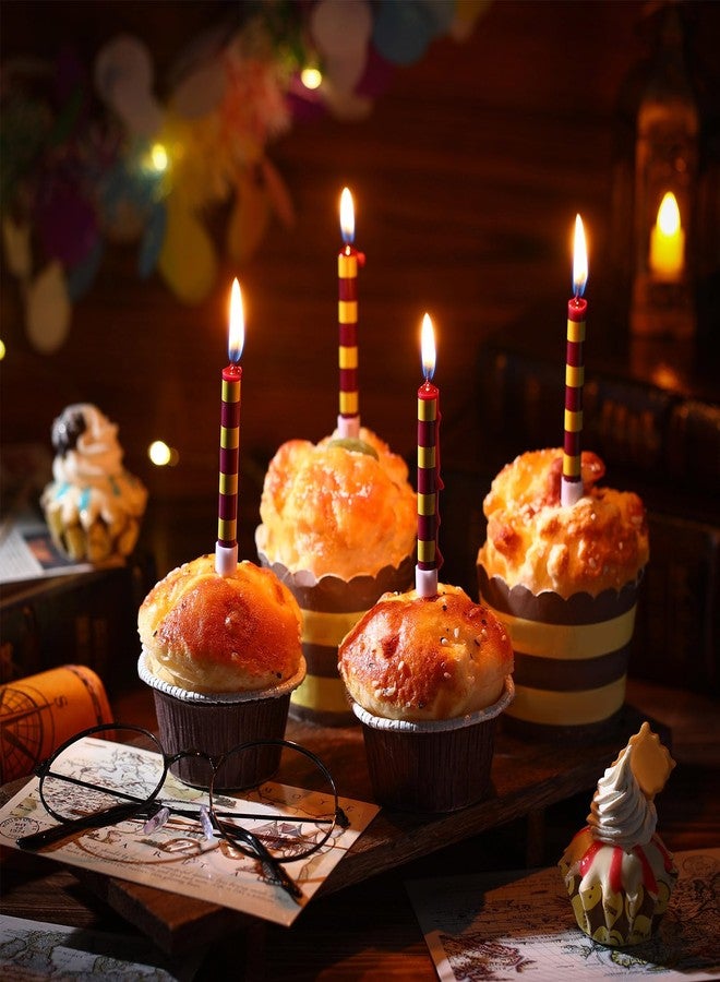 MTLEE 12 Pcs Wizard Birthday Candles Bulk Magical Wizard Inspired Toppers Candles Yellow and Brown Birthday Cake Topper for Kids Magical Wizard Birthday Decoration Supplies Party Favor - Image 4