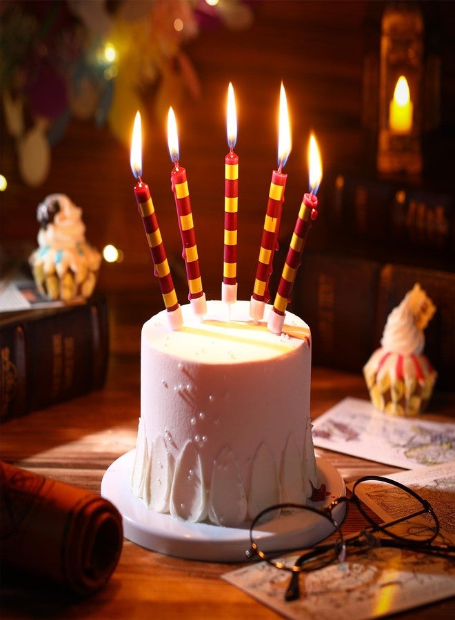 MTLEE 12 Pcs Wizard Birthday Candles Bulk Magical Wizard Inspired Toppers Candles Yellow and Brown Birthday Cake Topper for Kids Magical Wizard Birthday Decoration Supplies Party Favor - Image 3