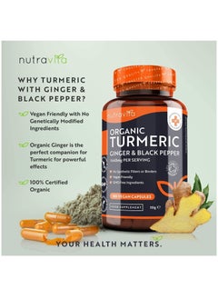 Nutravita Organic Turmeric 1440mg High Strength - 180 Capsules  - Image 2