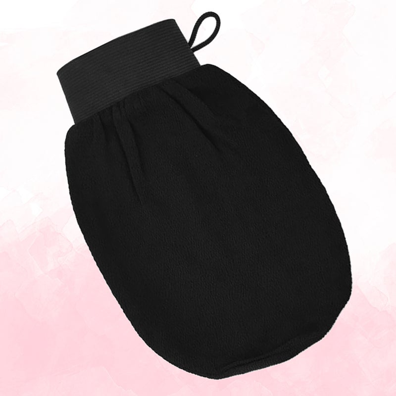 2pcs Bath Exfoliating Scrub Gloves Bath Shower Scrubber Dead Skin Remover for Men and Women(Black) - Image 1