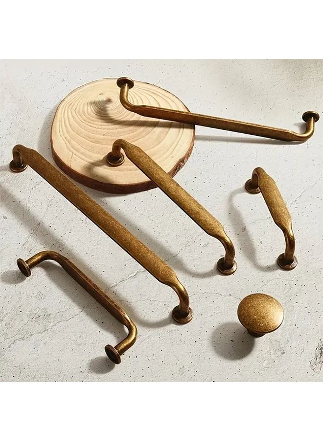 4pcs Antique Brass Cabinet Handles 128mm Center Hole Solid Metal Pull Knobs - Image 1