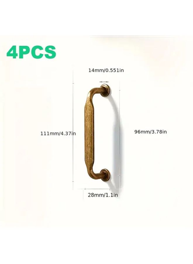 4pcs Antique Brass Cabinet Handles 128mm Center Hole Solid Metal Pull Knobs - Image 3