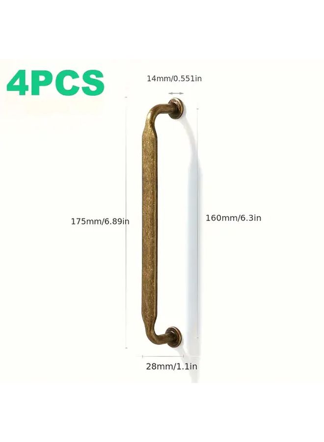 4pcs Antique Brass Cabinet Handles 128mm Center Hole Solid Metal Pull Knobs - Image 4