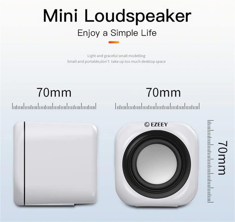 Aerbee Computer Speaker, Portable USB Speaker Small Mighty Solid Wired Multimedia Stereo Speakers for PC Monitor Desktop Laptop Gaming Smartphones Tablets Projectors TVs Home - Image 4