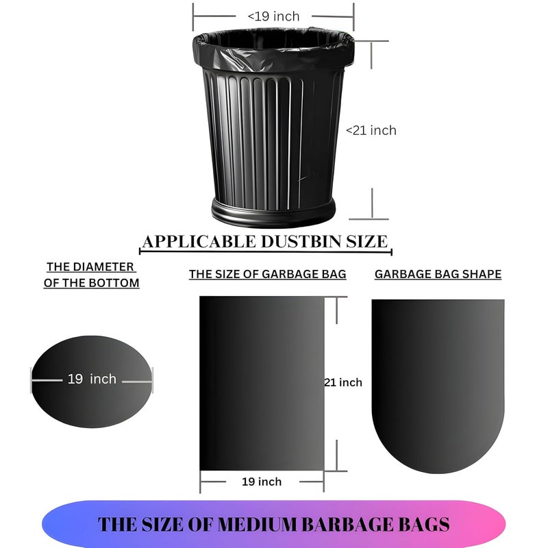 KRIZO Krizo Premium Garbage Bags Medium Size 180 Bags 6 Rolls X 30 Bags 19x21 inches Material Plastic For Dry and Wet Waste Black Dustbin BagTrash Bags  - Image 3