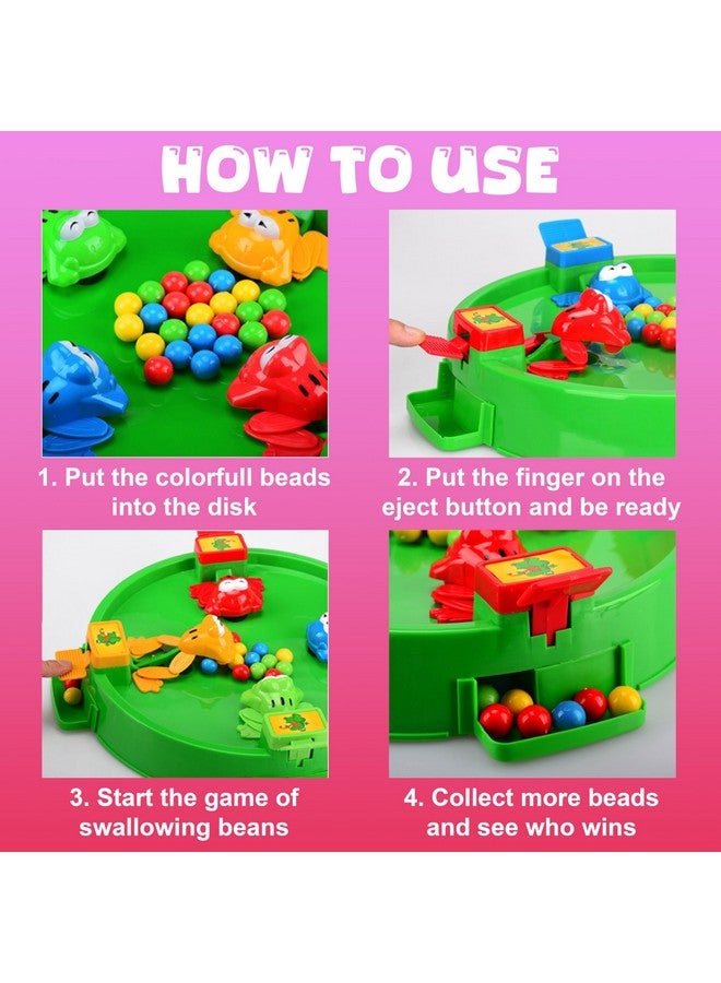 في جراسب لعبة الضفادع الجائعة التي تأكل الفاصوليا - لعبة لوحة التغذية للأطفال مع 32 حبة - لعبة ممتعة، اضغط على المقبض واجعل الضفادع الجائعة تبتلع الخرز - اللون حسب المخزون (4 لاعبين) - Image 5