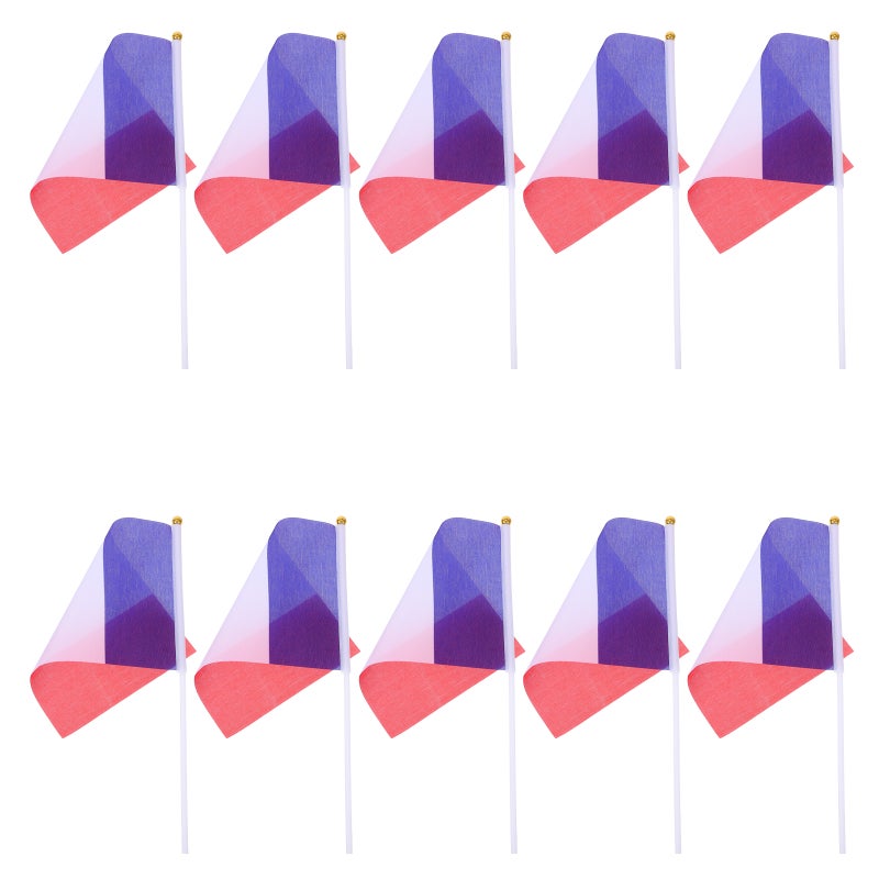 25pcs Small French Hand Waving Flags For Office Desk Miniature France Table Flag With Pole Polyester Material Flag Decoration For Office Decor Festival Celebrations - Image 3