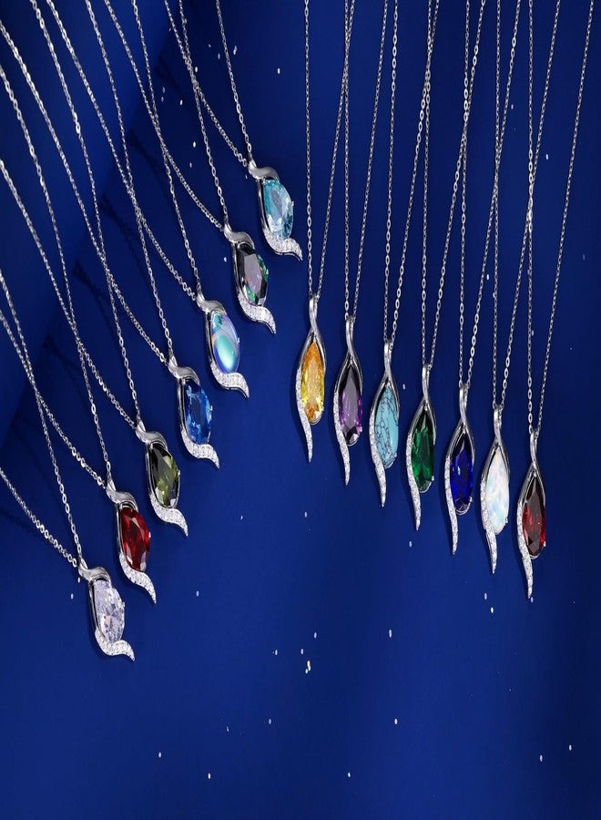 FANCIME October Birthstone Necklace for Women Teardrop Opal Necklace S925 Sterling Silver Gentle Love Birthday Gifts for Mom Women, 16"+2" Inches - Image 5