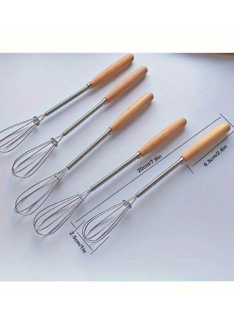 3-Piece Stainless Steel Egg Whisk – 7.9 Inch (20cm) Mini Wire Whisk Set for Mixing & Beating - Image 3