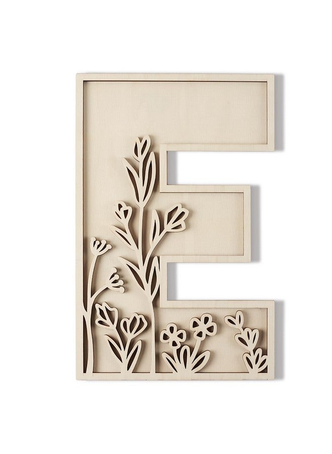 Longan Craft Layered 12 Inch Large Wooden Letters for Wall Decor, Flowered Paintable Wooden Nursery Letters for Crafts Wood Alphabet Letter E for Birthday Boho Nursery Name Sign Wedding Home Decoration - Image 1