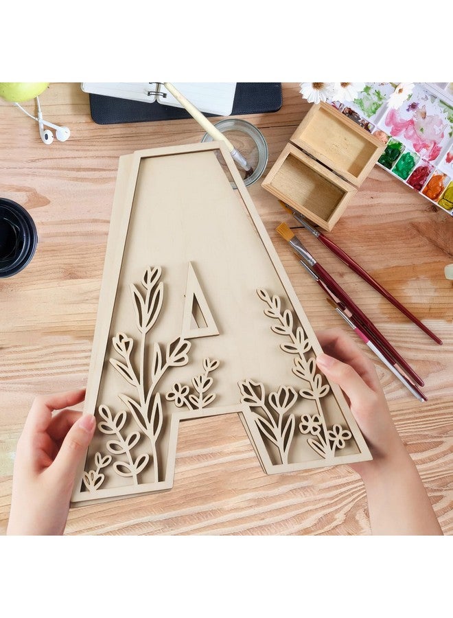 Longan Craft Layered 12 Inch Large Wooden Letters for Wall Decor, Flowered Paintable Wooden Nursery Letters for Crafts Wood Alphabet Letter E for Birthday Boho Nursery Name Sign Wedding Home Decoration - Image 5