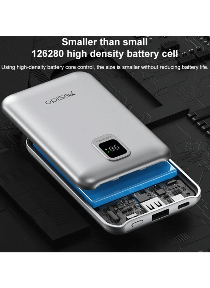 10000mAh YP48 Power Bank Digital Display 20W PD Fast Charge Grey