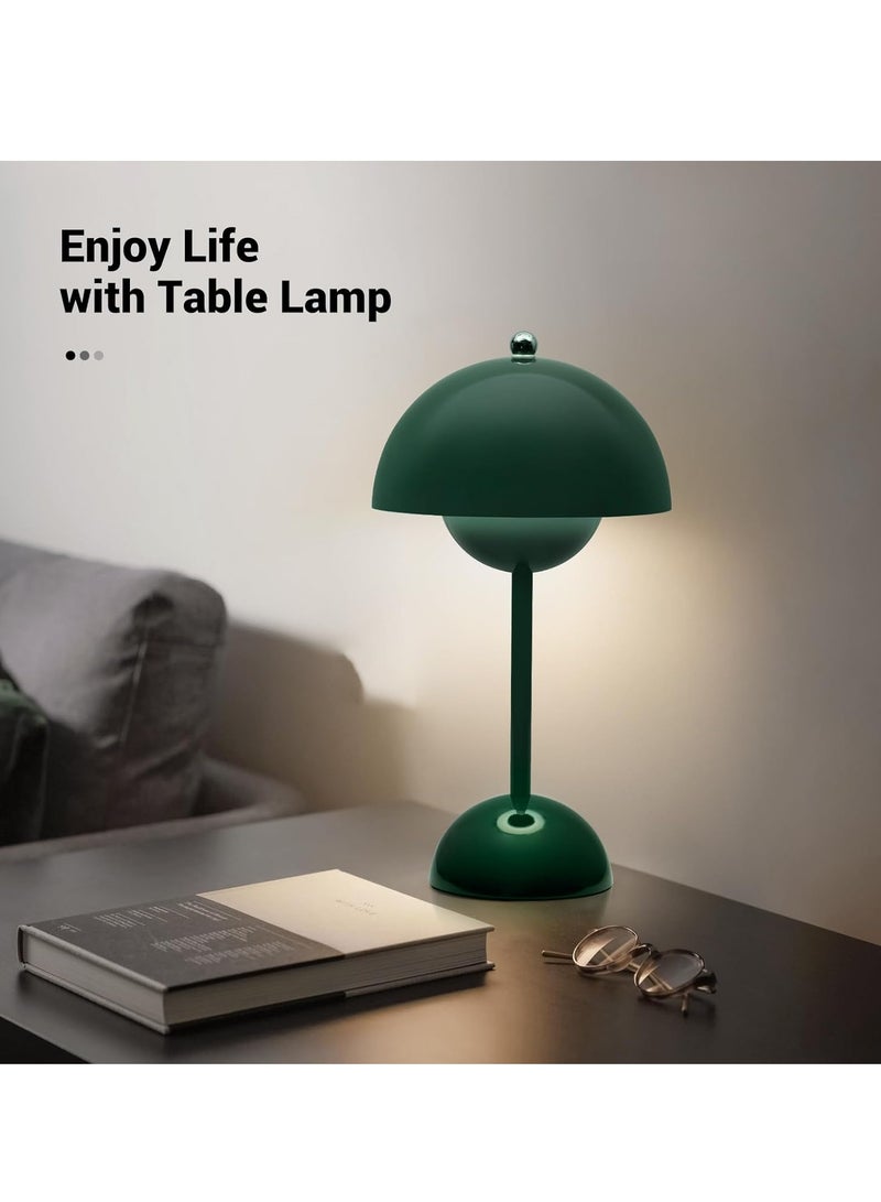 Flower Pot Cordless Table Lamp, 1200mAh Battery Mushroom Table Lamp, Portable Garden Table Lamp, Bedside Table Small Rechargeable Lamp, Dimmable Touch Bedroom Lamp, Suitable for Indoor and Outdoor (Green) - Image 5