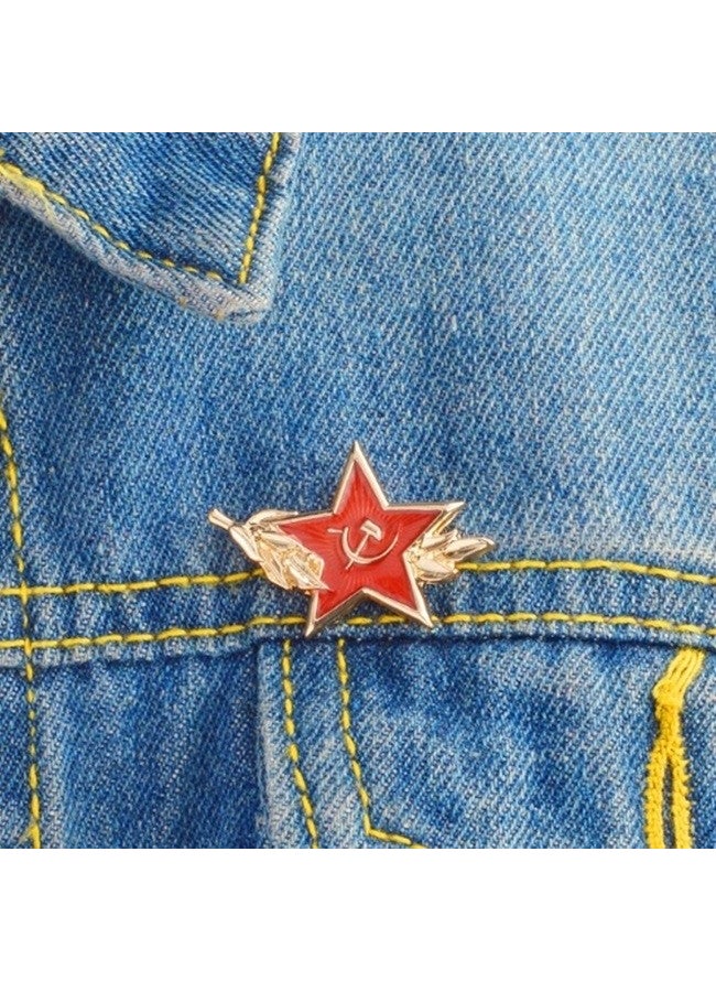 Solfera - Red Star USSR Sickle Hammer Soviet Pin Badge Needle Rz009 - Image 1