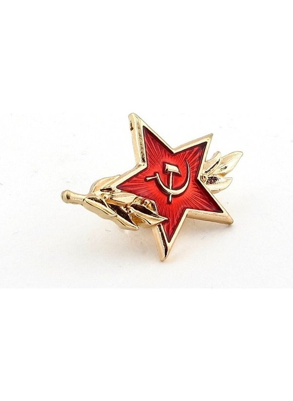 Solfera - Red Star USSR Sickle Hammer Soviet Pin Badge Needle Rz009 - Image 1