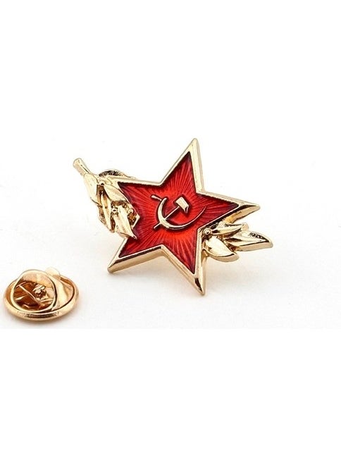 Solfera - Red Star USSR Sickle Hammer Soviet Pin Badge Needle Rz009 - Image 1