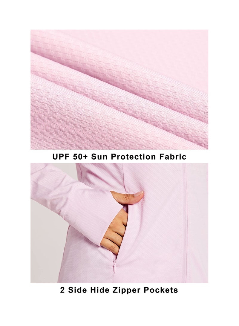 KASTWAVE Women UPF 50+ Long Sleeve UV Sun Protection Clothing Jacket Hiking Sun Shirt Zip Up Hoodie with Pockets - Image 4