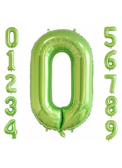 Party with Emma Green Number Balloons 40 Inch Birthday Foil Balloon Party Decorations Supplies Wedding Bachelorette Birthday Bridal Shower Graduation Anniversary Celebration Decoration Fly with Helium (Number 0)  - Image 1