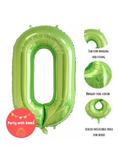 Party with Emma Green Number Balloons 40 Inch Birthday Foil Balloon Party Decorations Supplies Wedding Bachelorette Birthday Bridal Shower Graduation Anniversary Celebration Decoration Fly with Helium (Number 0)  - Image 3