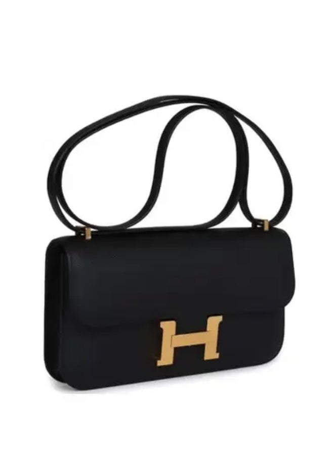 Hermès Constance Elan Black Epsom Gold Hardware.