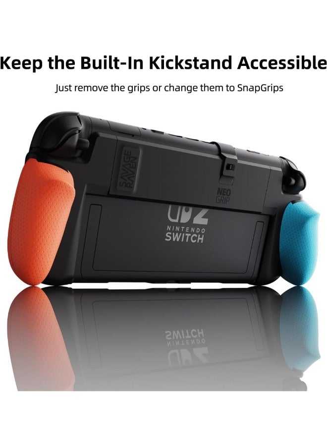 Skull & Co. Nintendo Switch 2 Ergonomic Grip Hard Shell with Replaceable Grips [to fit All Hands Sizes] for Nintendo Switch 2 - Black - Image 3
