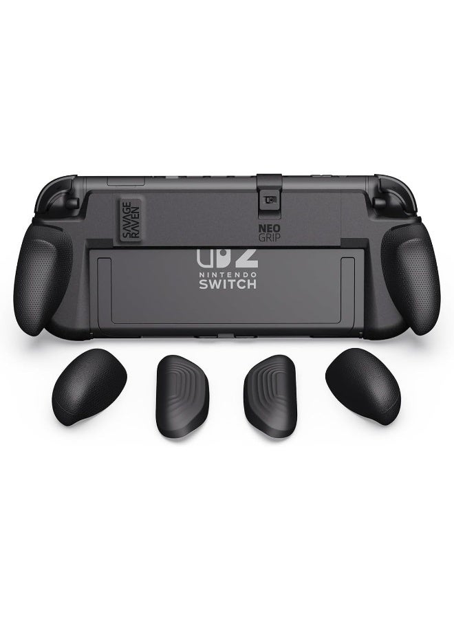 Skull & Co. Nintendo Switch 2 Ergonomic Grip Hard Shell with Replaceable Grips [to fit All Hands Sizes] for Nintendo Switch 2 - Black - Image 1