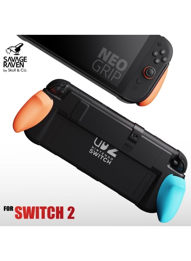 Skull & Co. Nintendo Switch 2 Ergonomic Grip Hard Shell with Replaceable Grips [to fit All Hands Sizes] for Nintendo Switch 2 - Black - Image 2