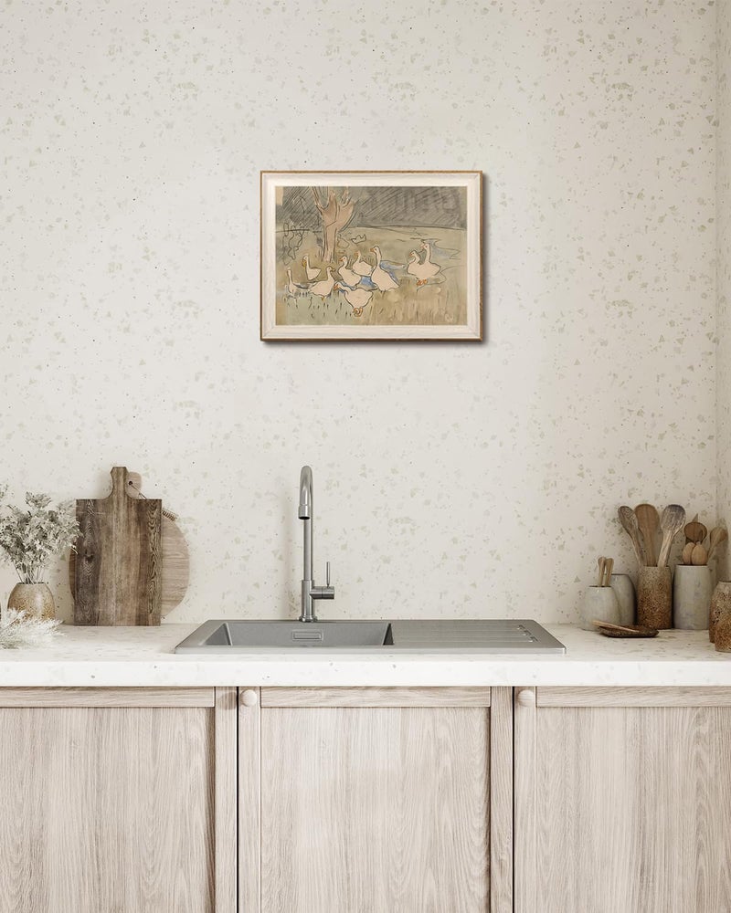 KISSFOX Framed Wall Art Vintage Wall Decor Ducks Canvas Art Animal Pictures Country Farmhouse Paintings Artwork For Living Room Bedroom Bathroom Kitchen - Image 4