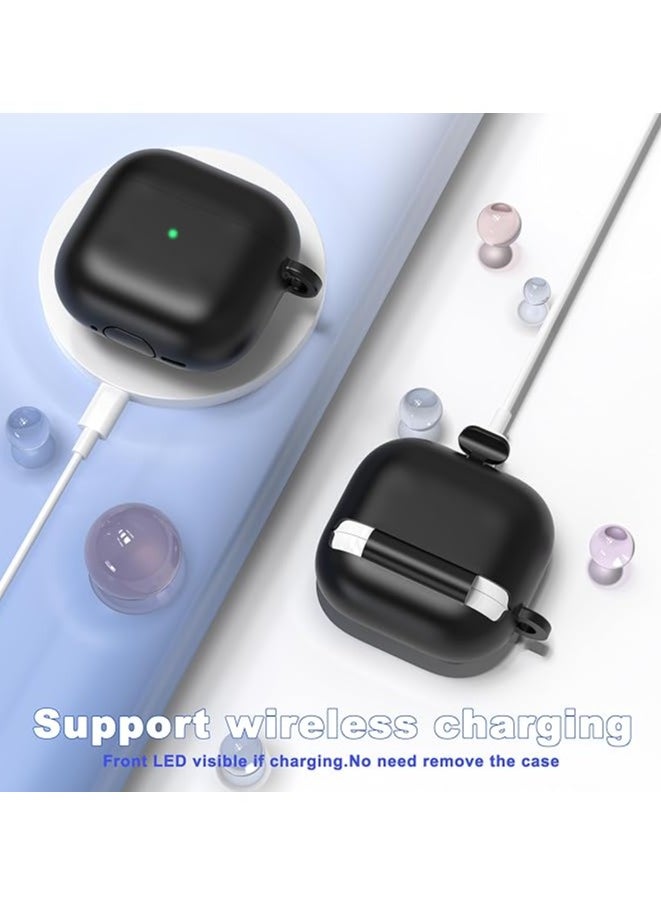 Generic - Silicone Protective  Case Cover  for AirPods 4/4ANC (2024) with Keychain (Black) - Image 1