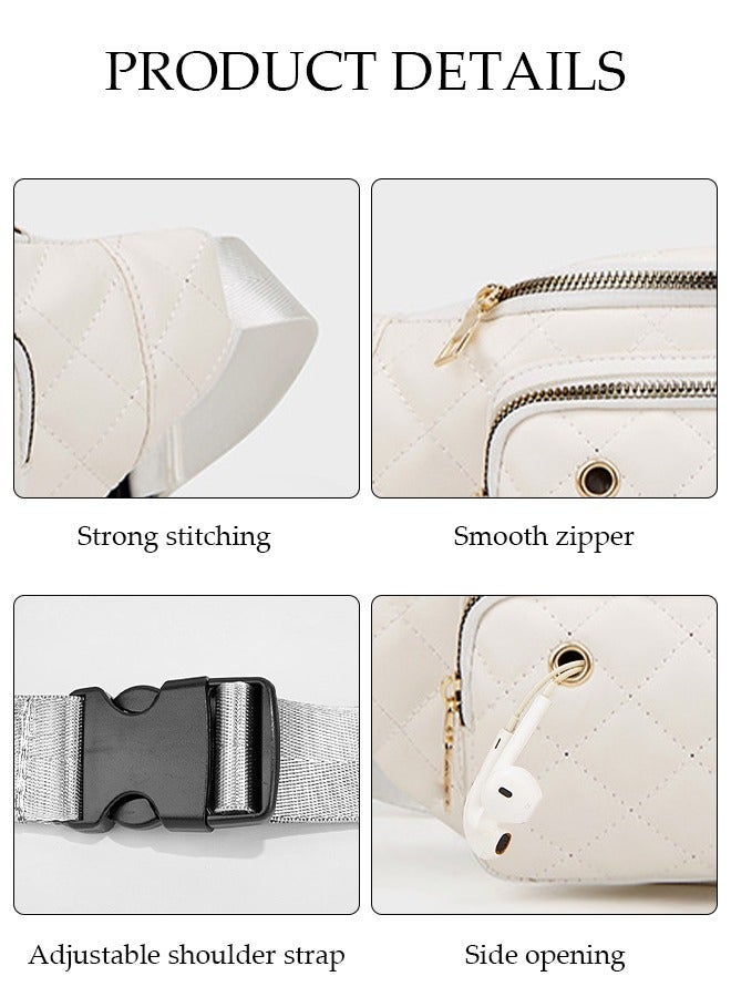 DUNISO Crossbody Bag Waist Bag for Men and Women Waterproof Multipurpose Chest Shoulder Bag with Buckle Everyday Carry Bag Sling Bag for Travel Work Sports White Pack - Image 5